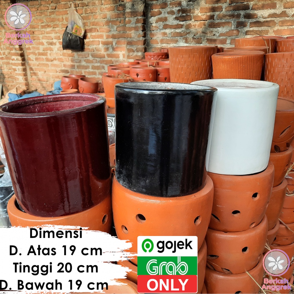 Pot Terakota Pot Tanah Liat Pot Gerabah Silinder Keramik Kecil