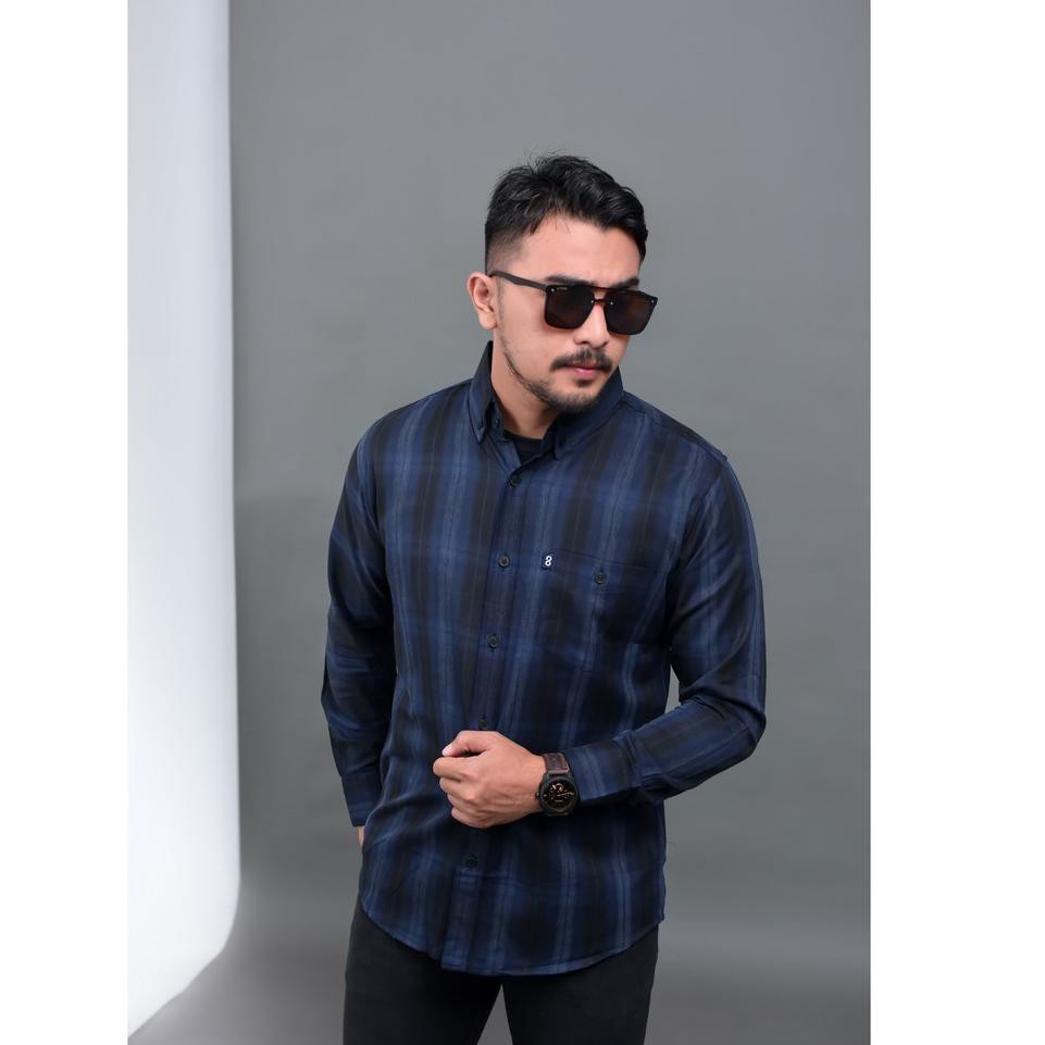 Discount 99 BROODIS Flanel Kemeja Pria Motif Terbaru Dark Hamilton ➡