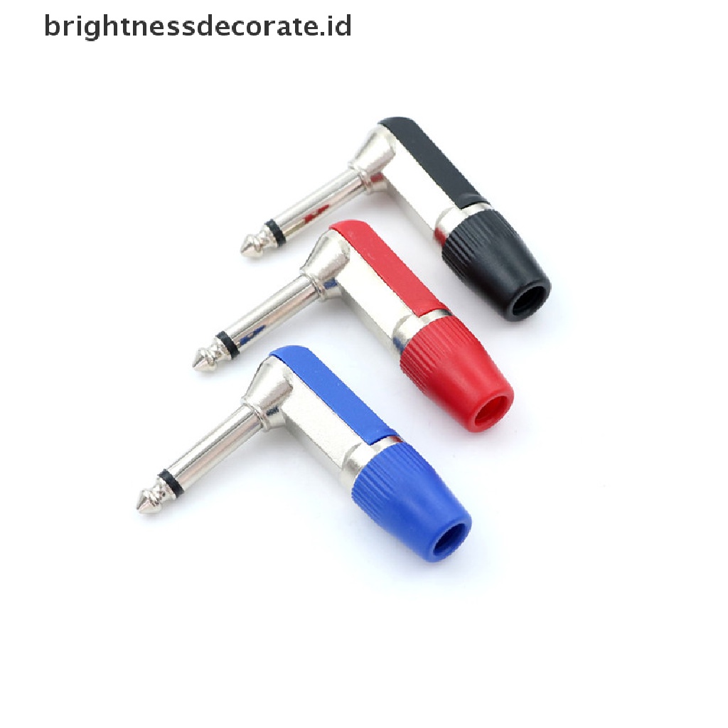 [birth] 1/4'' 6.35mm 2 Pole Mono Male Jack Right Angle Guitar Plug Adapter Connector [ID]