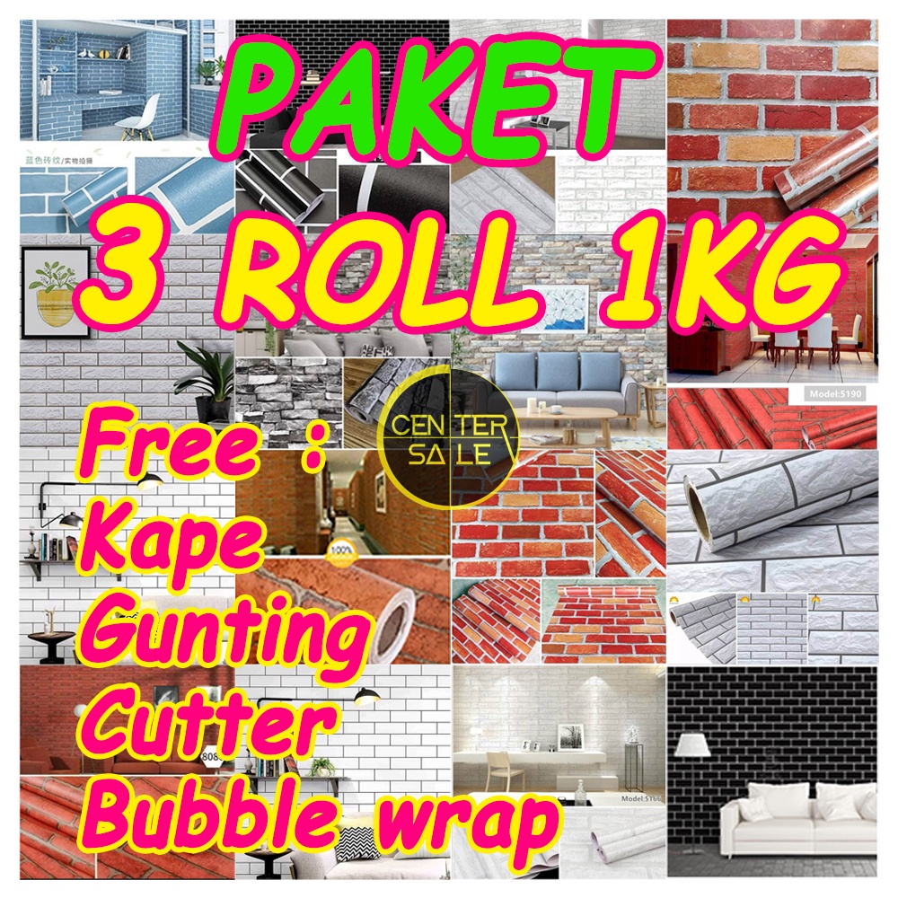 Center Sale_ Motif Bata / Walpaper Sticker Dinding kamar anti air Murah Dan Terbaik