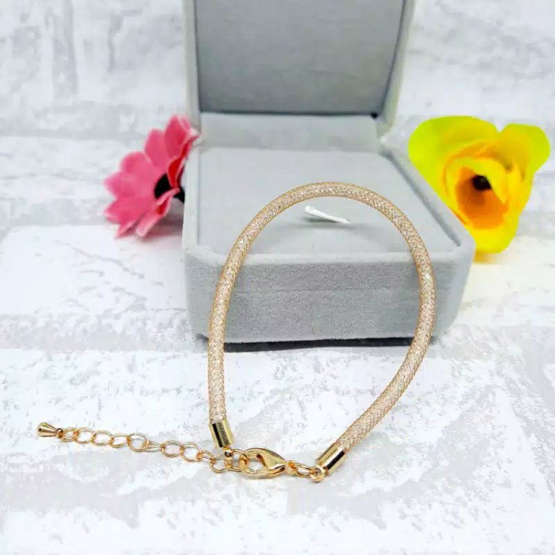 Fourfashion Gelang Kawat Gliter Kristal Pandora Terlaris
