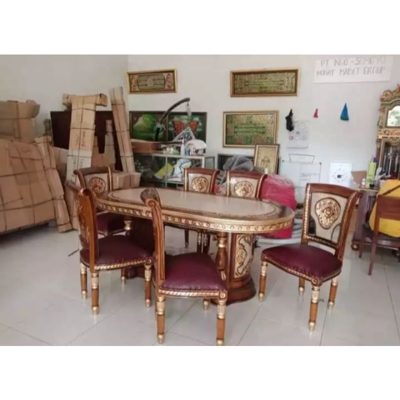 Kursi makan Salina / meja gendong / kursi makan kayu jati / Furniture model kursi meja makan / harga