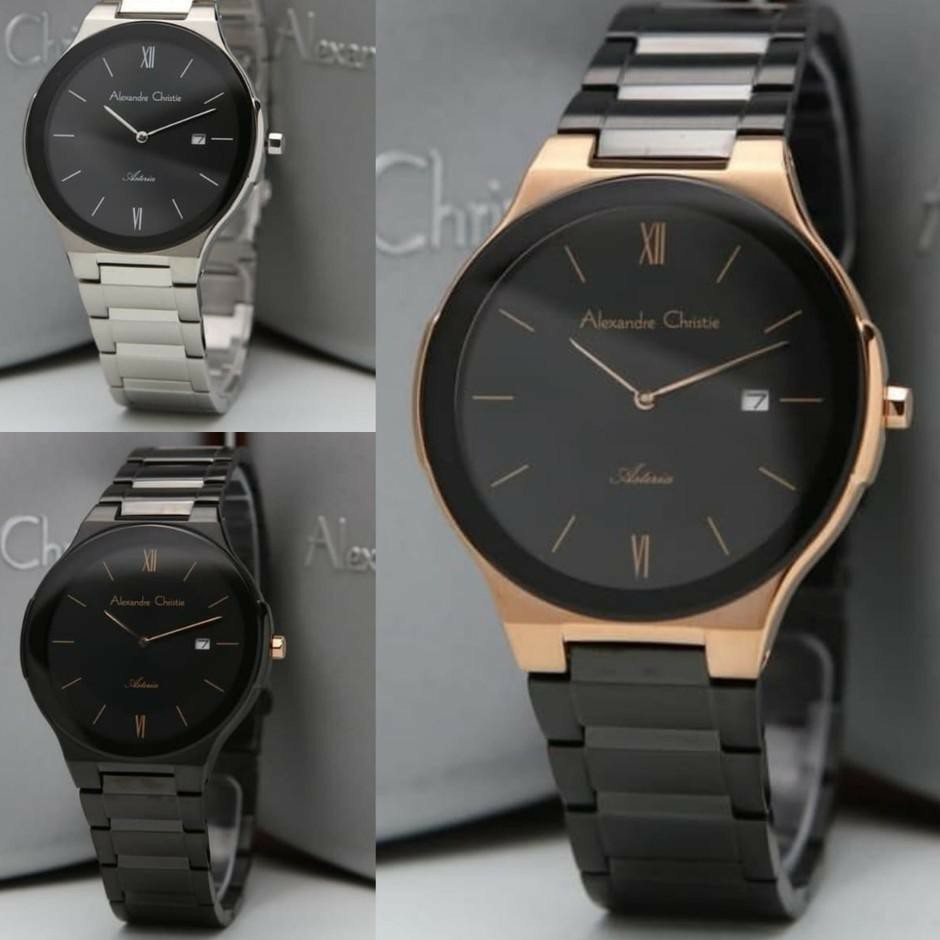 Jam Tangan Pria Alexandre Christie AC 8612 Rose Gold Black Original