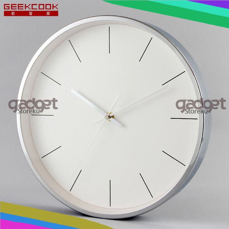 Jam Dinding Aesthetic Simple  Minimalis Bulat Silent Movement Quartz Creative Design Model Modern