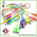 Kabel Aux 2 in 1 Audio 1 Meter Jack RCA 2in1 To Mini Stereo Male 3.5mm - Putih