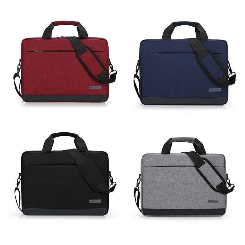 Tas laptop kerja selempang nylon package 14 15 inch red