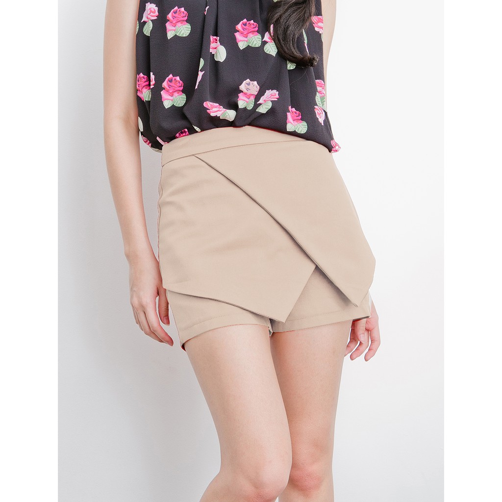 Yuan Market - Celana Wanita Textured Wrap Skort