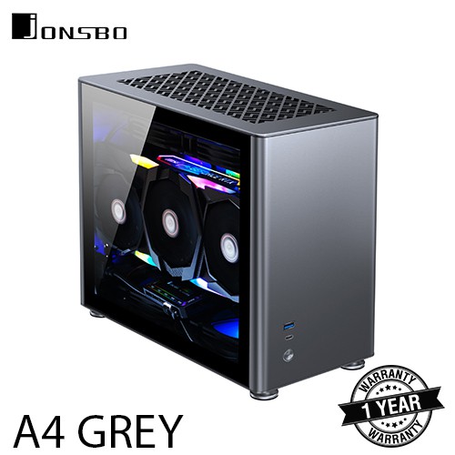 JONSBO CASE A4 MINI ITX BLACK / GREY / SILVER