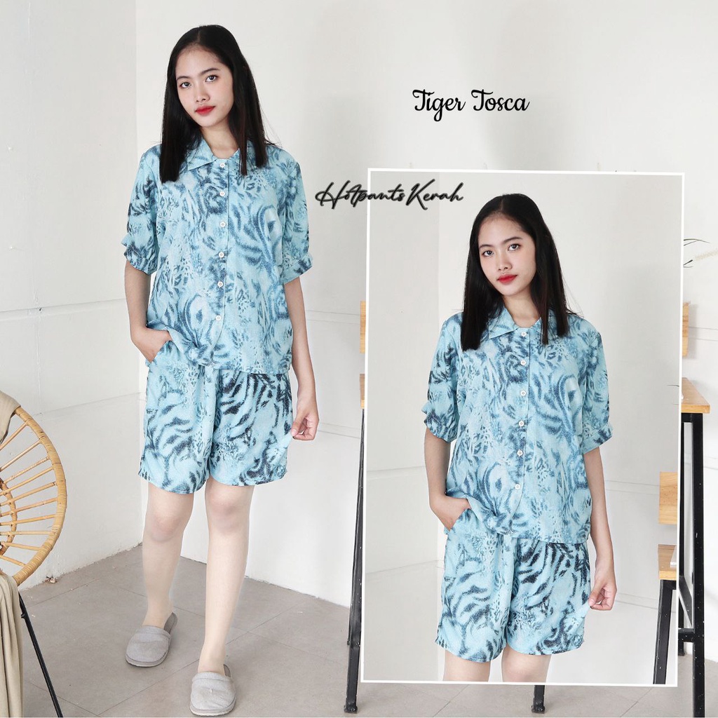 IZANY Piyama Dewasa Hotpant Lengan Balon / HP / Set Celana Pendek Dewasa banyak varian RAYON-TIGER TOSCA RA