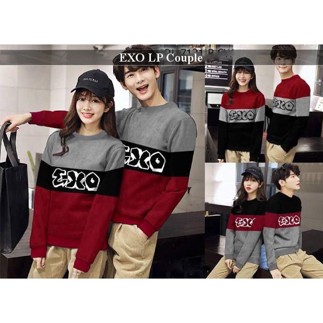 kaos couple korea terkini/baju couple exo terbaru murah/ Couple EXO LP