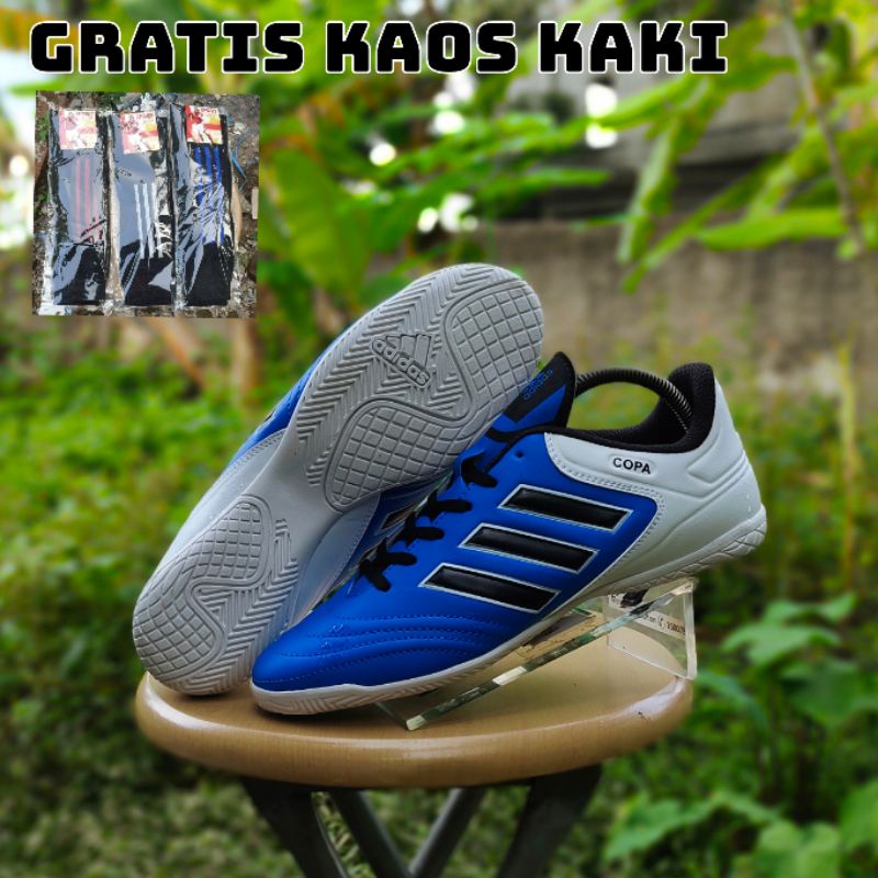 SEPATU FUTSAL ADIDAS COPA TANGO 17.3 IN BLUE WHITE FREE KAOS KAKI