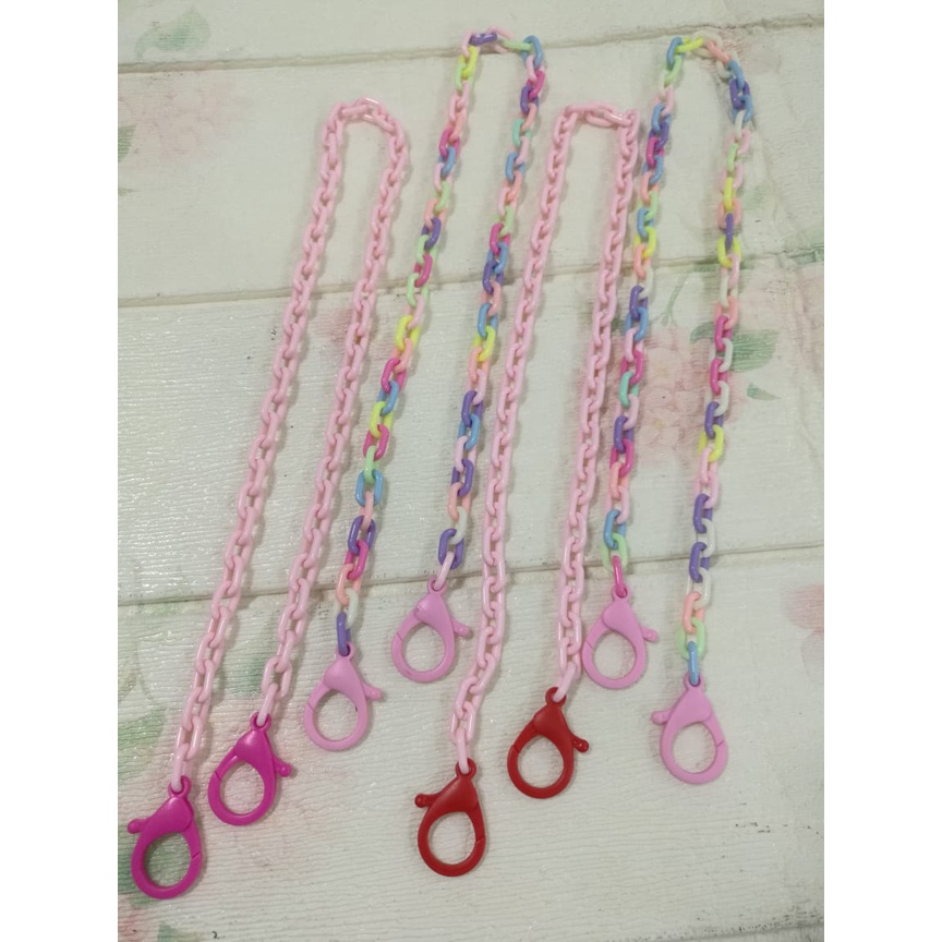 Strap masker / Mask chain rantai polos / kalung masker tali masker pengait masker mask chain rainbow