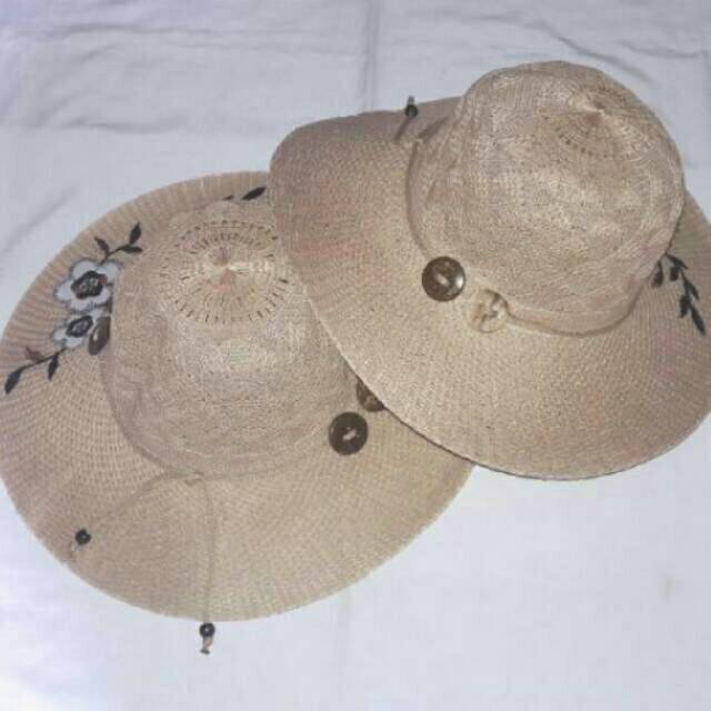 Topi pantai rajut bunga termurah