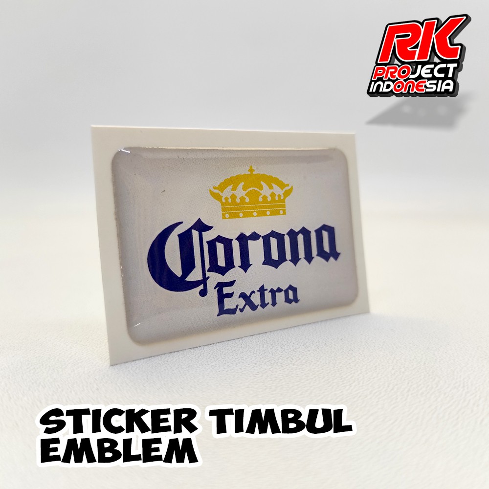 CORONA EXTRA Sticker Timbul Emblem Resin Lentur