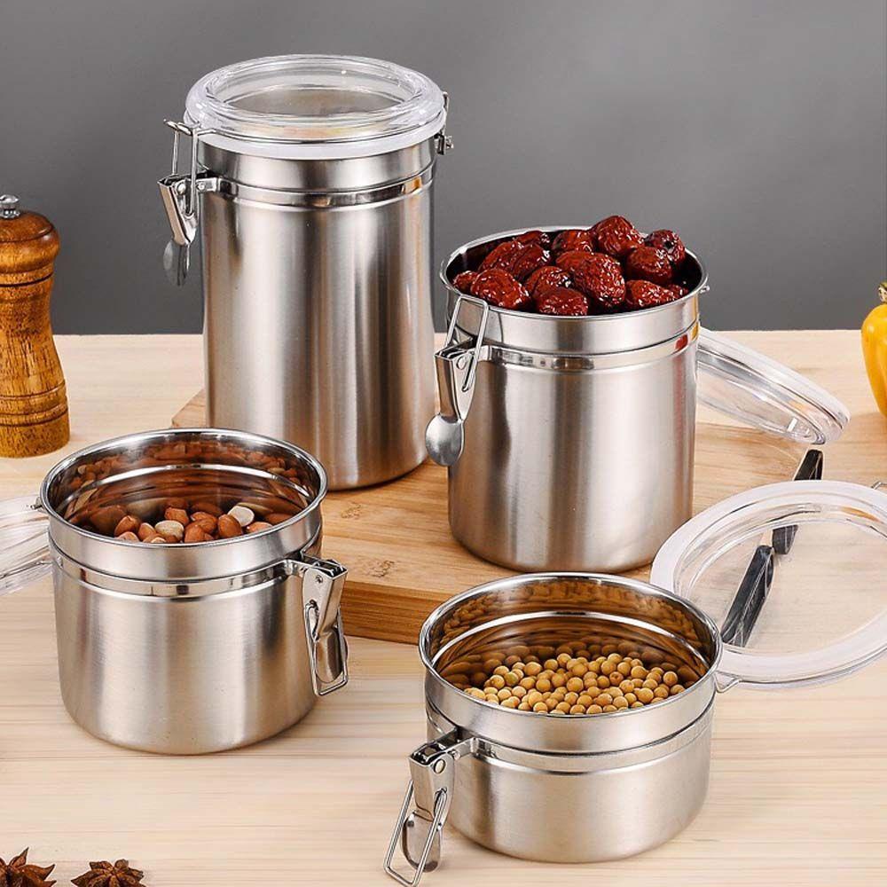 QUINTON Sealed Can Stainless Steel Grain Alat Dapur Biji Kopi Kering Wadah Kopi Bagus