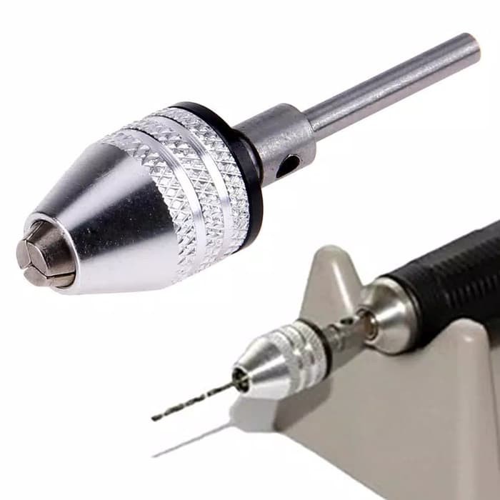 ⚀Mini Silver Keyless Hex Drill Chuck 0.3-3.4mm Adapter Jepitan Bor