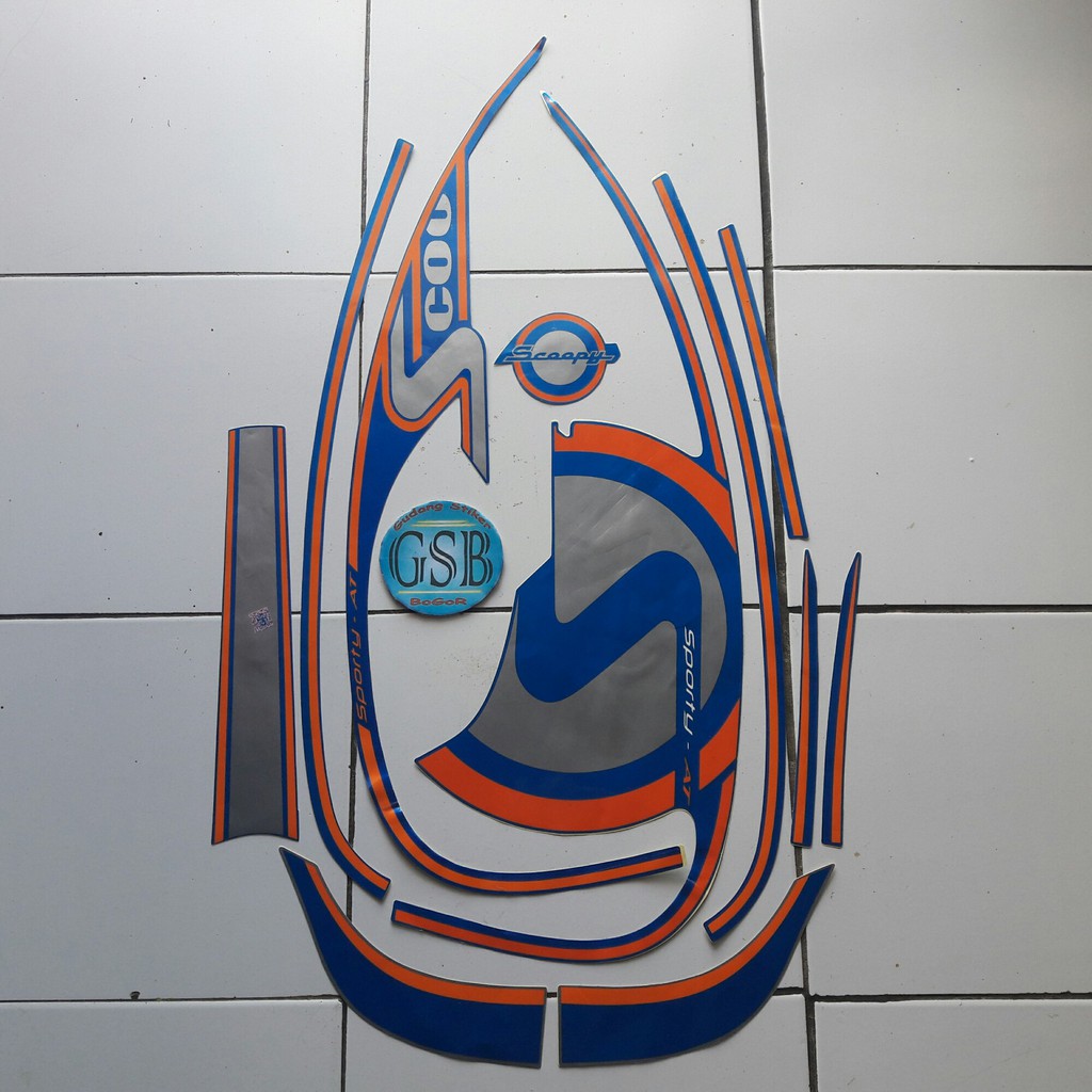 Stiker Motor scoopy sporty 2013 biru