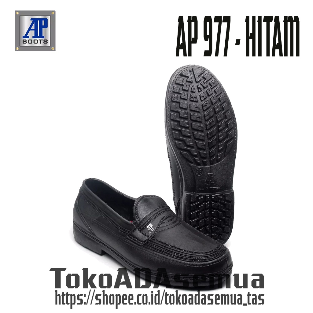 AP Boots AP 977 Hitam - Sepatu Pantofel PVC