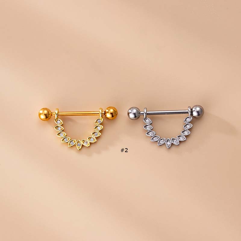 1pc Anting Tindik Putingtubuh Bahan Stainless Steel Desain Hatisayap 14Gauge 19mm Untuk Priawanita