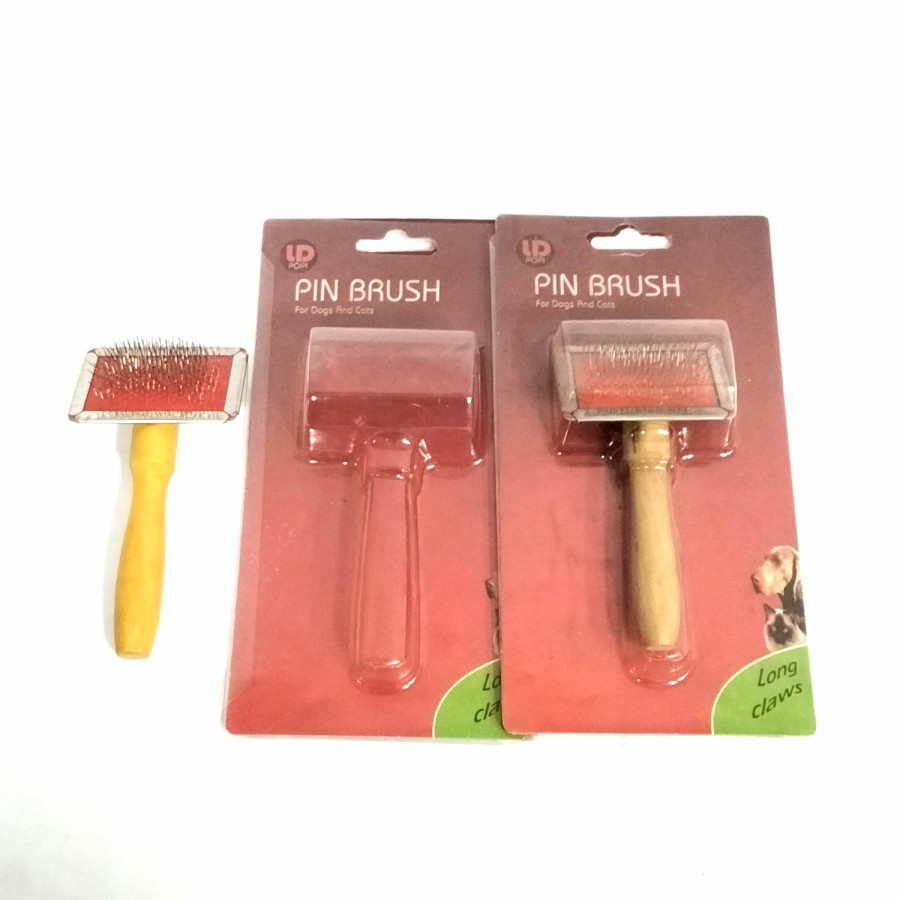 Slicker brush sikat sisir kayu anjing kucing size S