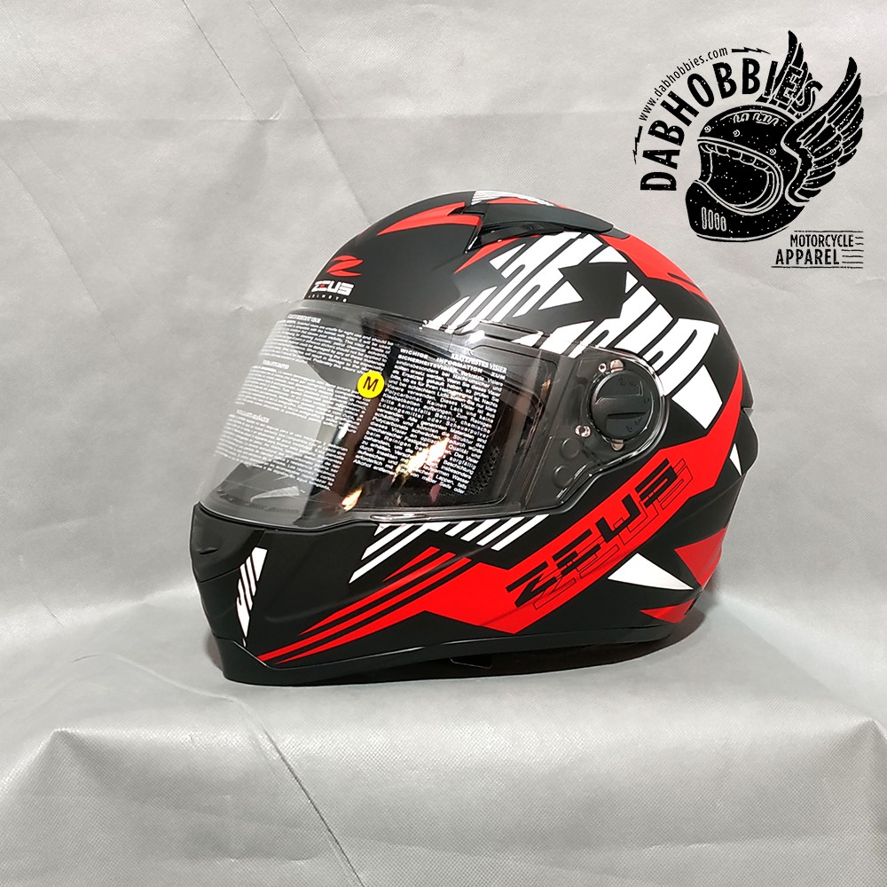 Helm Zeus Fullface Matt Black/AL28 Red