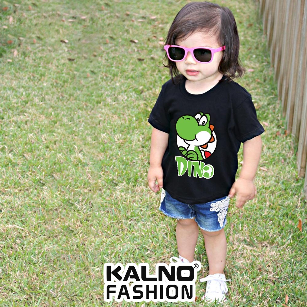 baju anak gambar dino P901 - baju laki - laki perempuan print dinosaurus bahan adem lembut polyester