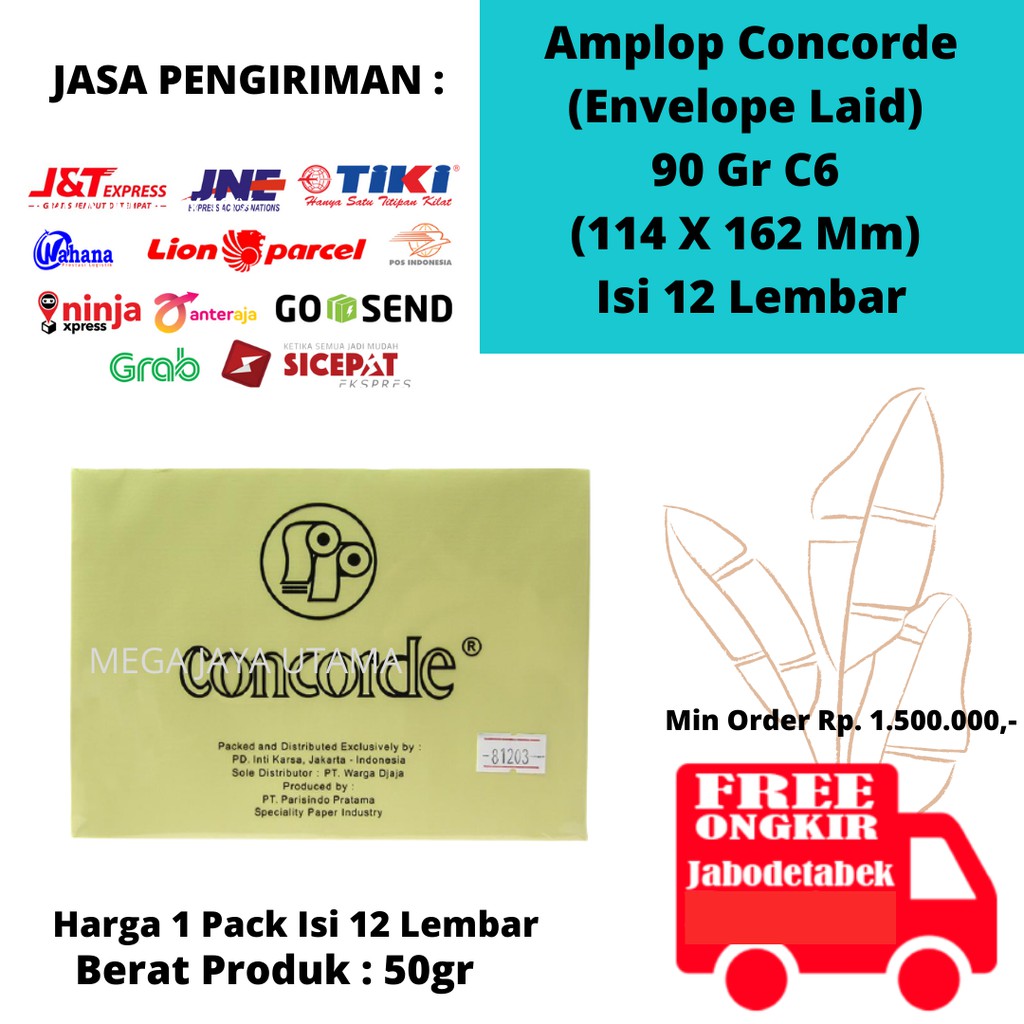 

Amplop Concorde (Envelope Laid) 90 Gr C6 (114 X 162 Mm) Isi 12 Lembar