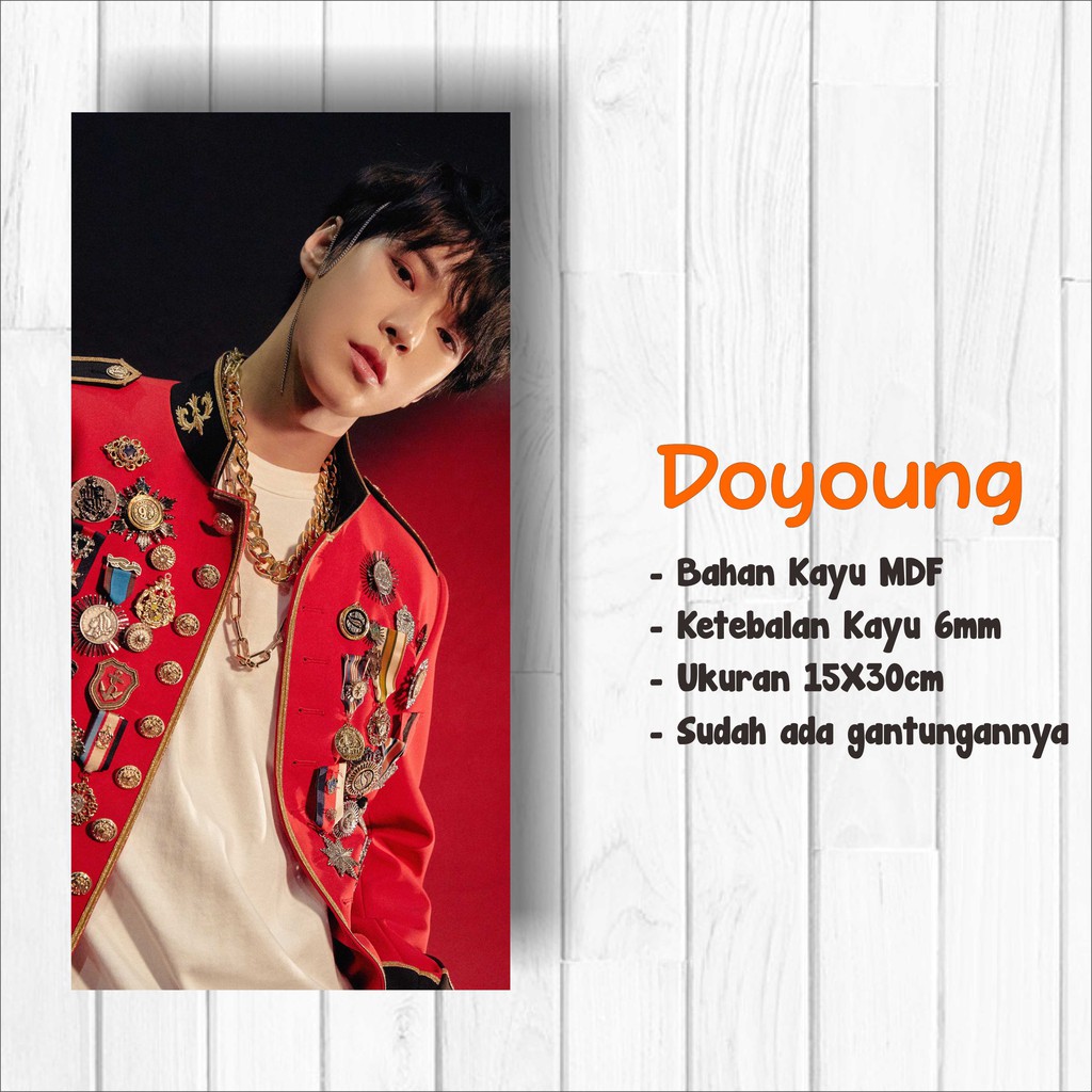 Walldecor NCT127 Doyoung versi Punch Ukuran 15x30cm Wall Decor Poster Kayu Hiasan Dinding KPOP Korea