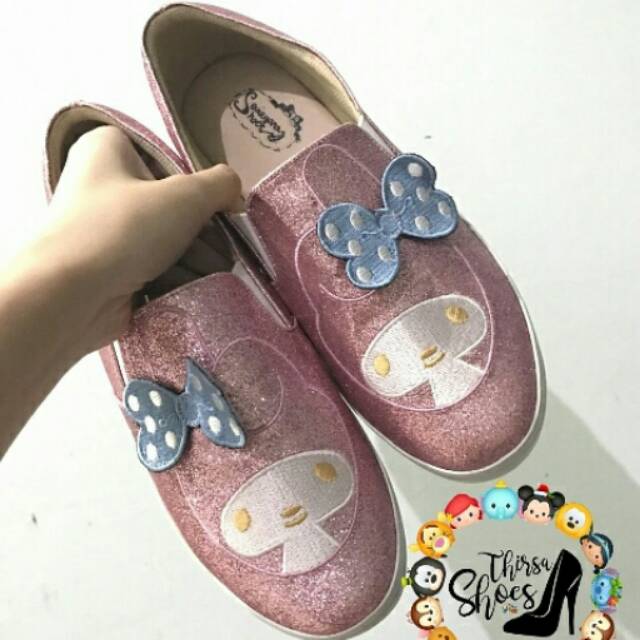 

READY STOCK DISKON 10% Melody glitter asesoris pita slipon uk 37