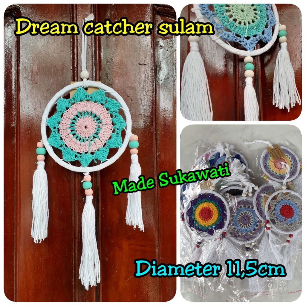 Dream catcher sulam bintang bola benang hiasan dekorasi gantung