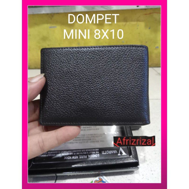 Dompet Kulit Asli Model Mini Slim Ukuran Kecil 8X10 CM Warna Hitam