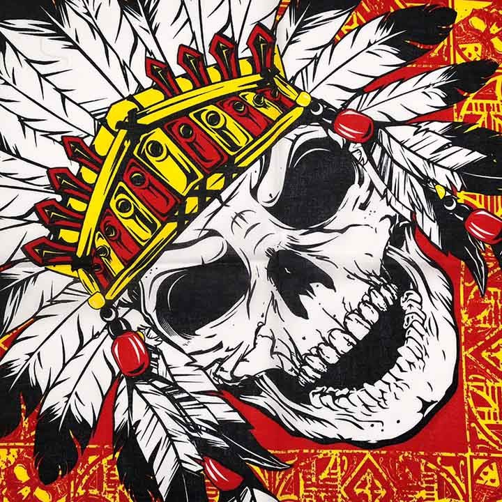 Bandana Tengkorak Indian / Skull Slayer bahan katun