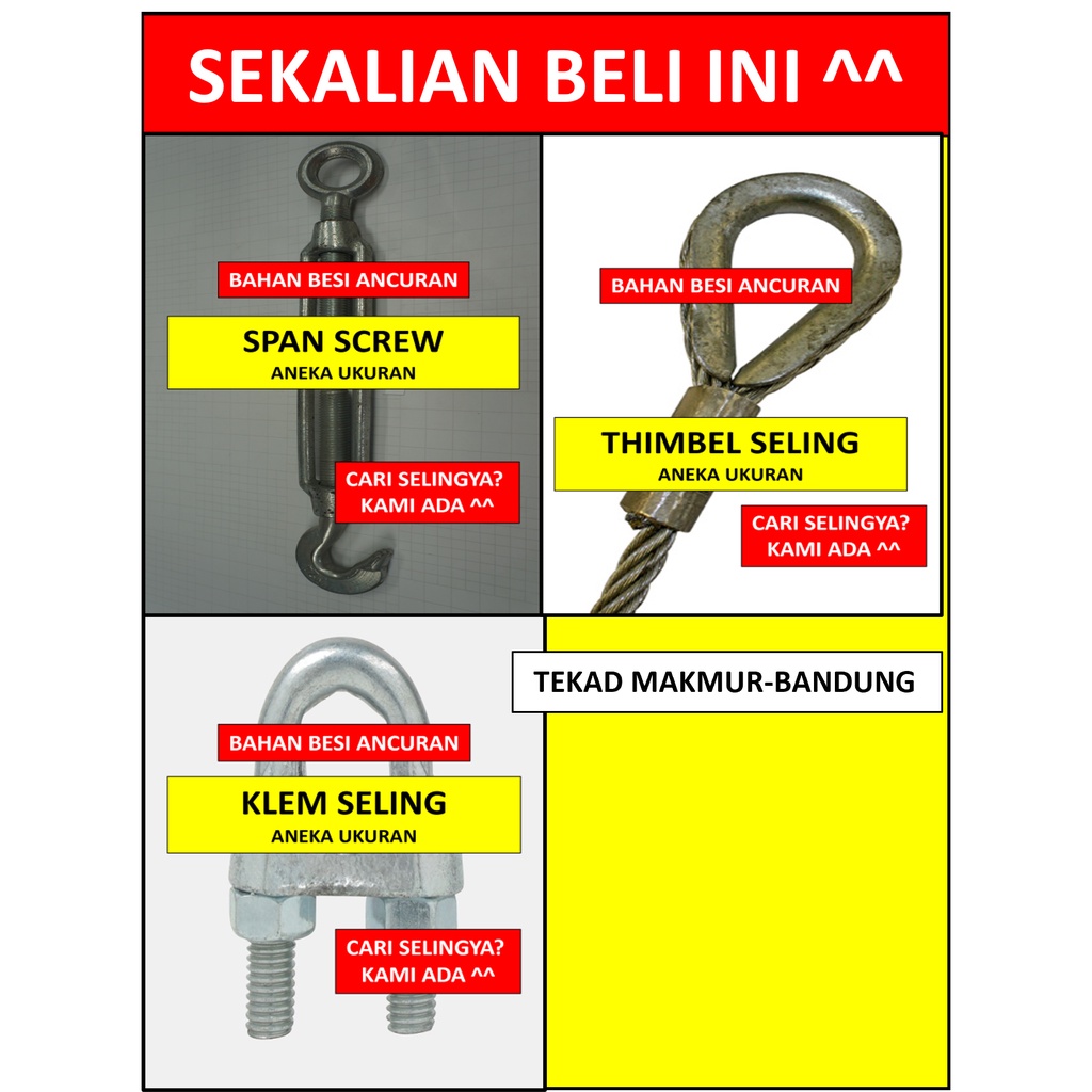 Tabel Informasi : Kabel Sling Wire Rope