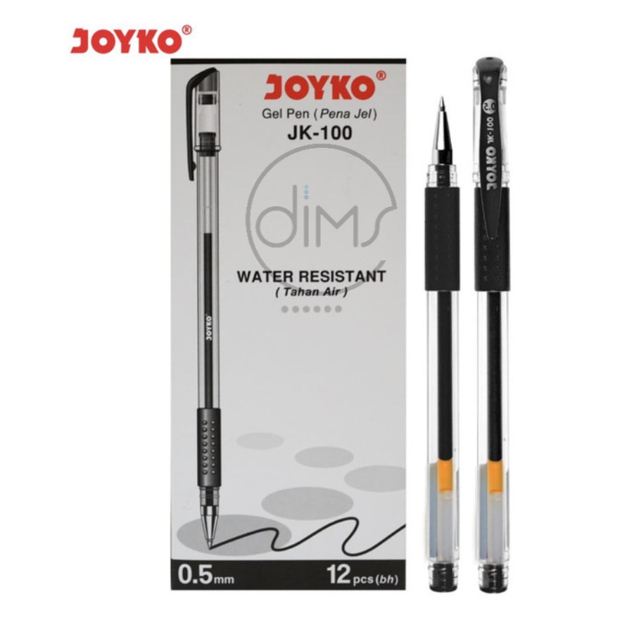 

Gel Pen Pulpen Pena Joyko JK-100 Black 0.5 mm 1 Box 12 Pcs