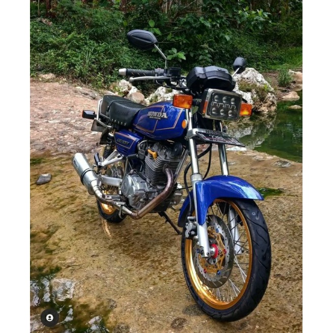 Striping lis sticker standar ori honda Gl 100 Striping Gl 100 Biru gold transparan