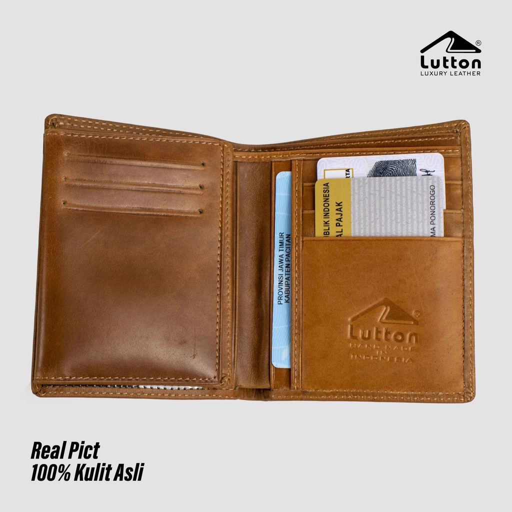 LUTTON - dompet kulit original pria - DOMPET KULIT SAPI ASLI 3/4 PULL UP