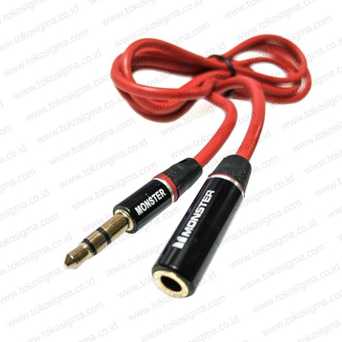 Kabel Audio Extension 3.5mm Stereo M-F Aux Male Female TRS Gold 1.2m