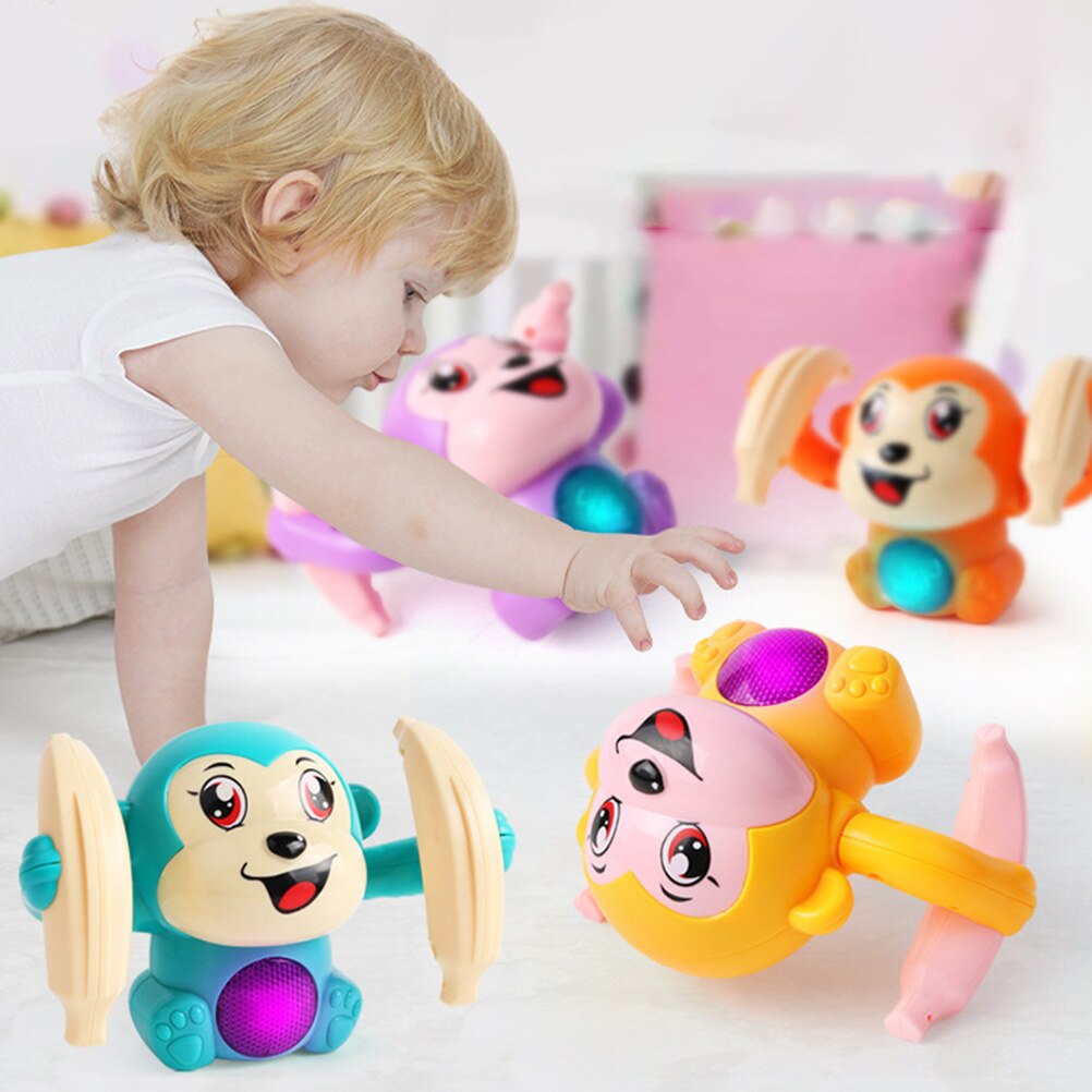 Baby Voice Control Rolling Monkey Toy Walk Sing Brain Game Crawling Electric Musical Toys