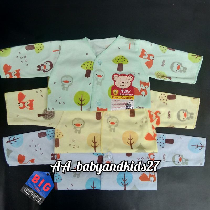 3Pc Baju Bayi Tara Necci Lengan Panjang Warna Ukuran Newborn SNI