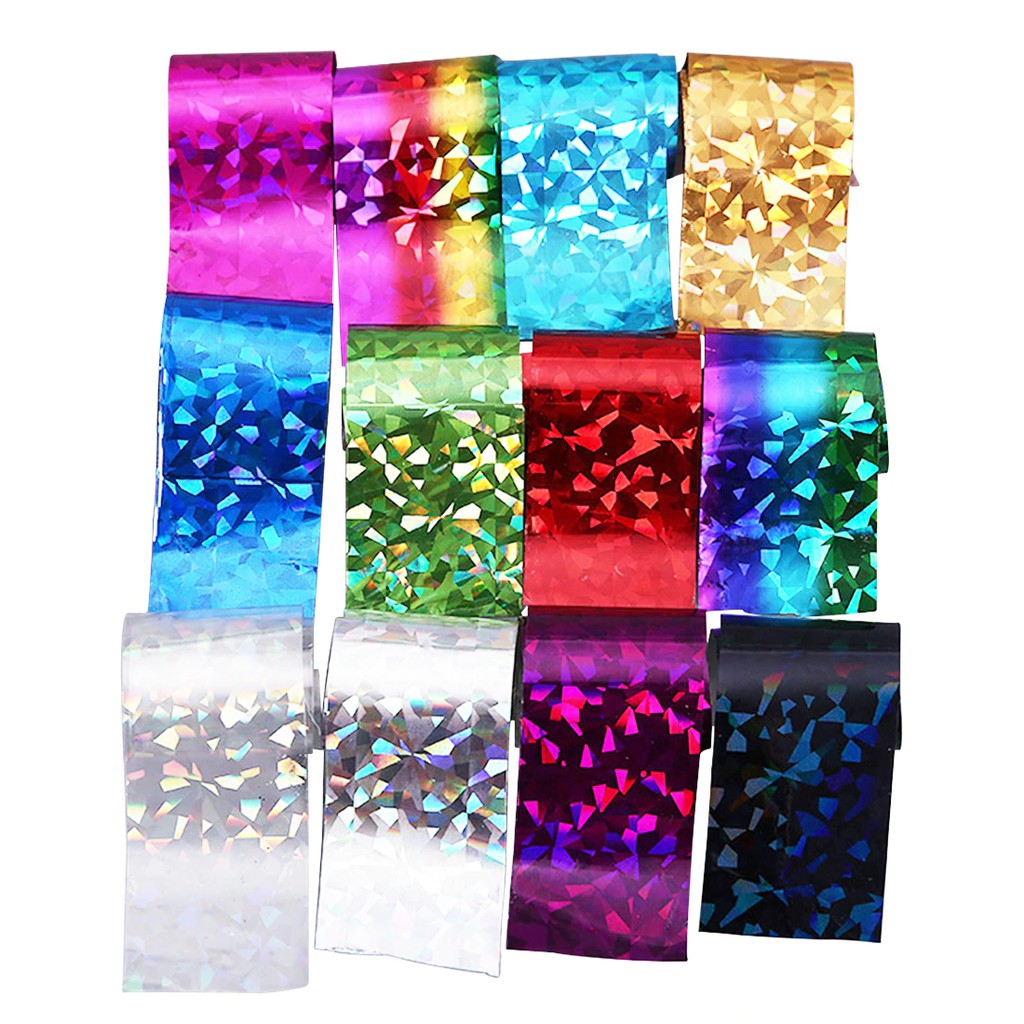 

Langit berbintang Kuku Foil 12 Pcs/set Nail Art Iridescent Transfer Sticker Decal DIY Dekorasi
