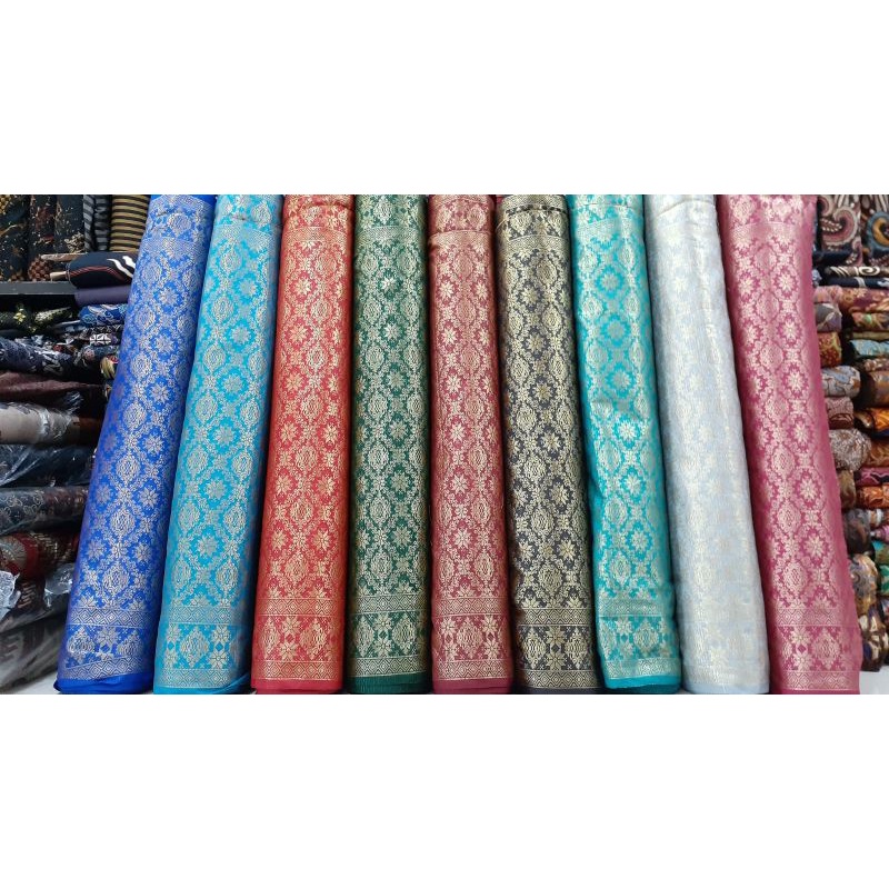 Kain Songket Palembang / Bahan Songket Palembang / Songket meteran etnik