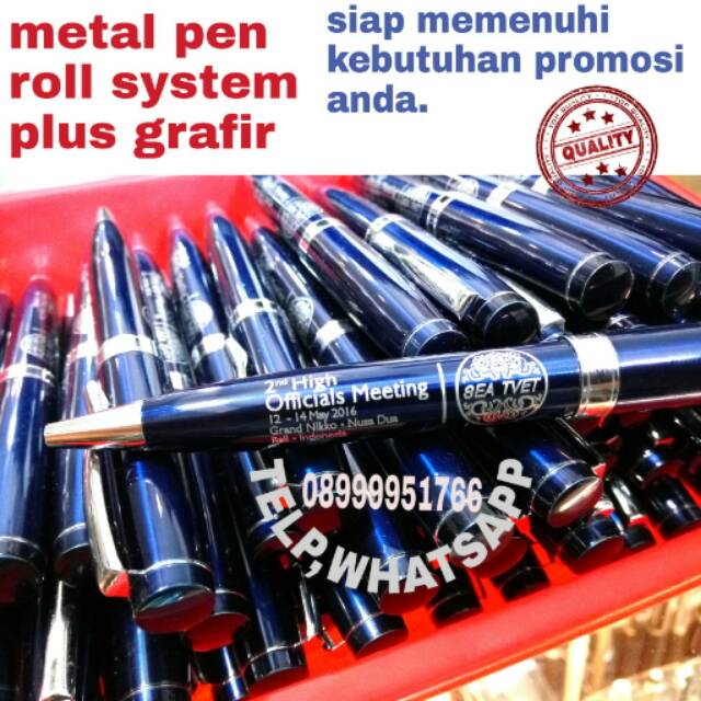 

Pulpen promosi,bahan metal digrafir sesuai keinginan pemesanan