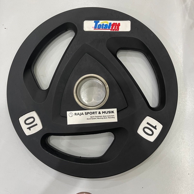 PIRINGAN BARBEL KARET 10 KG - TOTALFIT - DUMBELL PLATE RUBBER ORIGINAL