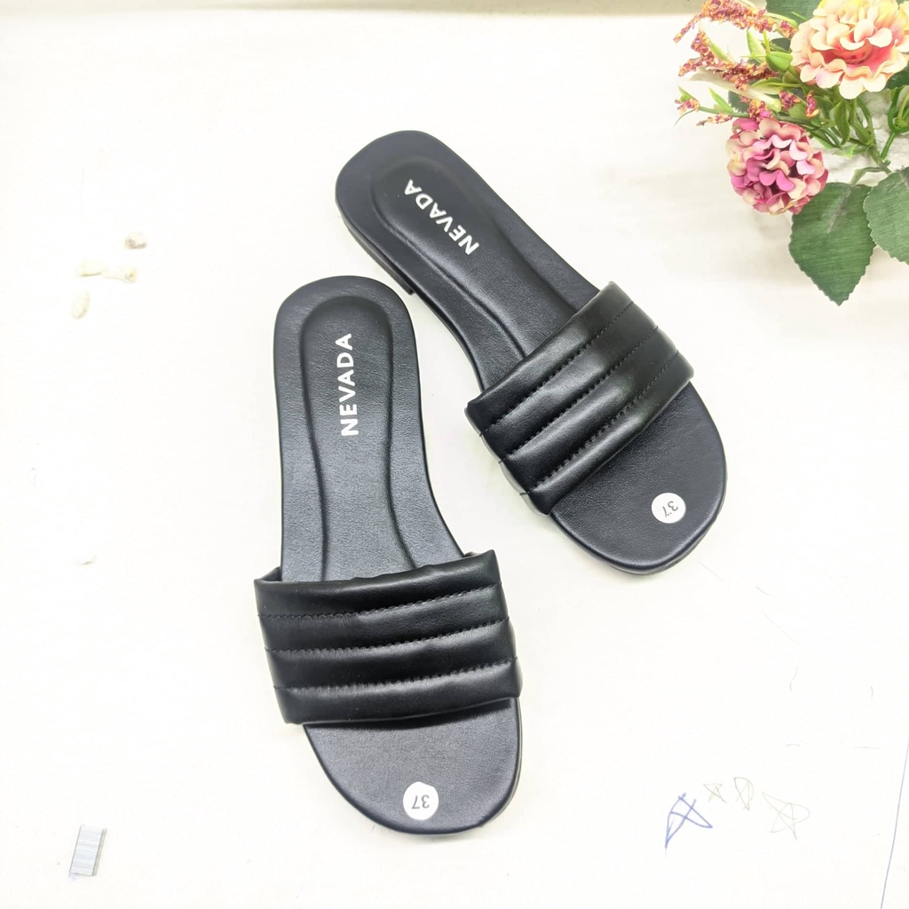 SANDAL SELOP WANITA SAKAKI FLAT TEPLEK  CASUAL SLIDE TERBARU SENDAL SLOP SLIP ON 14045