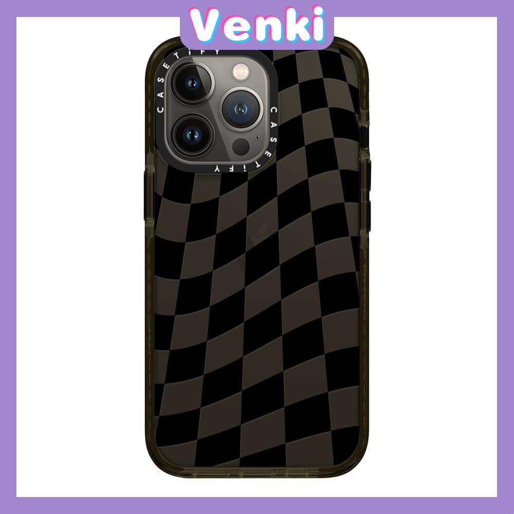 Soft Case Silikon Tpu Tebal Shockproof Motif Kotak-Kotak Hitam Putih Untuk Iphone 13 Pro Max / 12pro / 11 / 7 + / Xr / Xs Max / 8 / 11 / 12 / 7 +