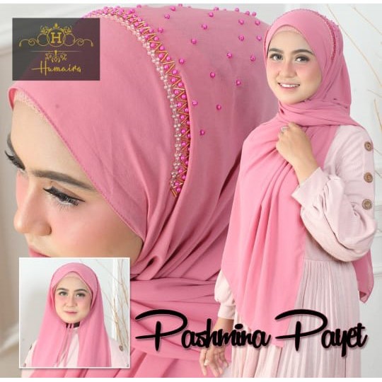 KERUDUNG/HIJAB PASHMINA TALI PAYET CERUTI >Anti Gerah<