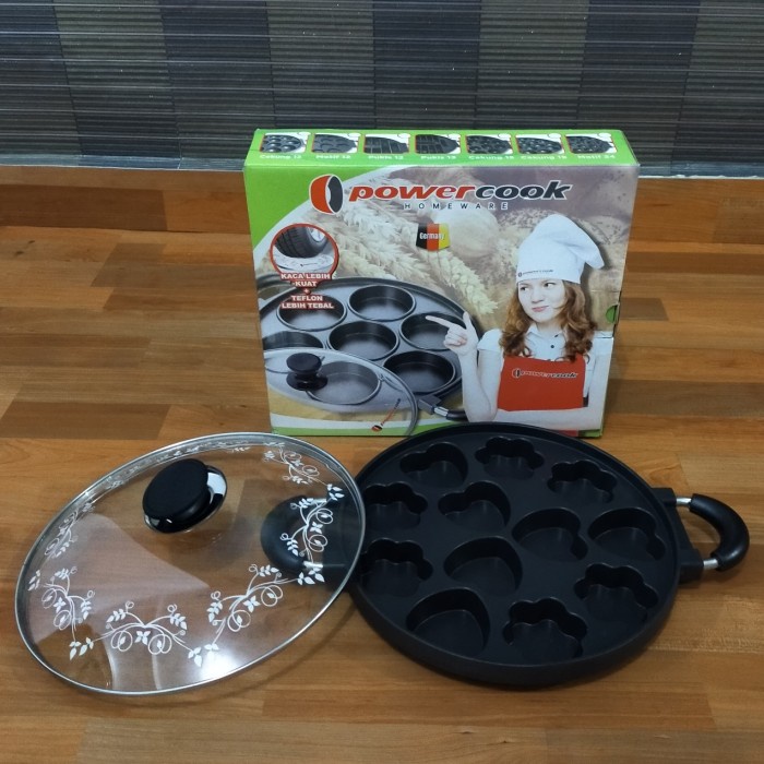 Cetakan Kue - Cetakan Kue Cubit 12 Lubang Motif Variasi Teflon