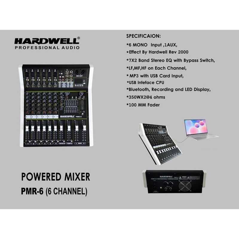 Power Mixer Hardwell 6 Channel PMR-6 / PMR6 / PMR 6 Original