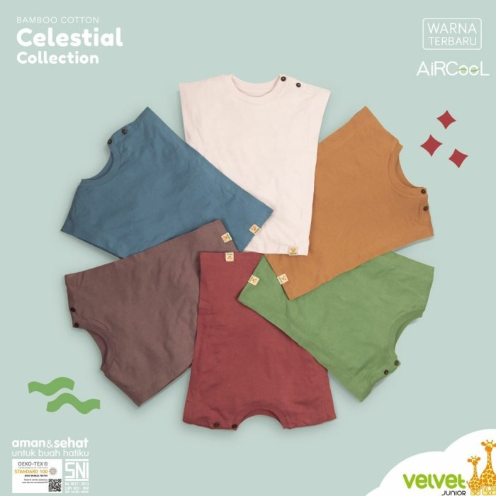 VELVET Junior Celestial Collection Set Kutung Sayap Baju Setelan Anak Peremepuan Earth Color Celestials