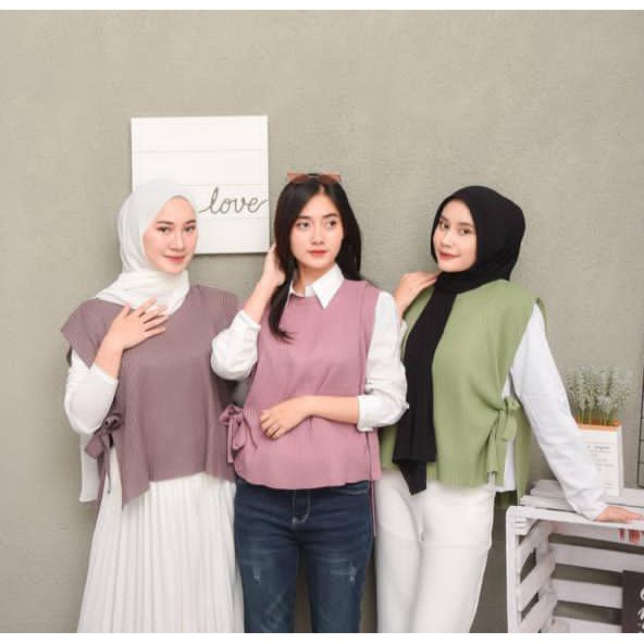 BEFAST - ZEC OOTD Wanita Rompi MEZHA / RJT Wenda jalur Knit Vest Outer / Rompi Luaran Wanita